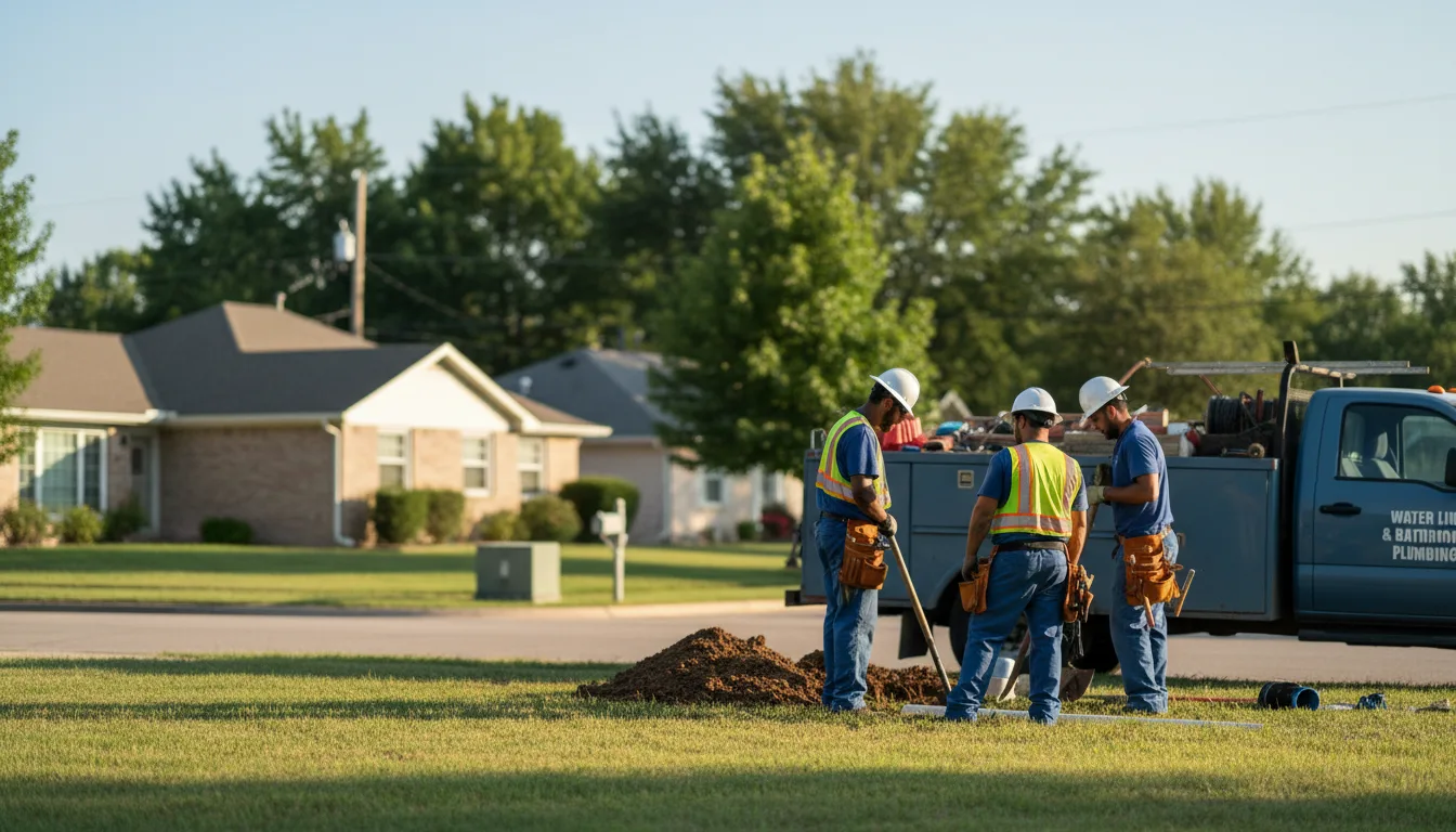 Residential water line and bathroom plumbing service in Palms, MI